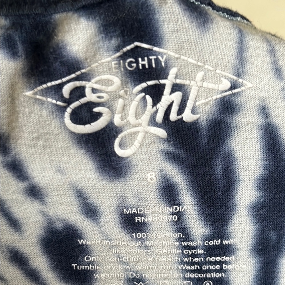 Eighty Eight Blue and White Tie-Dye Top